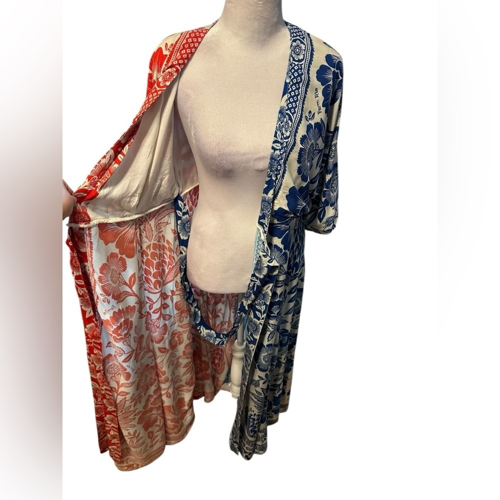 Farm Rio Floral wrap around maxi dress- Red and Blue size S - Picture 9 of 14